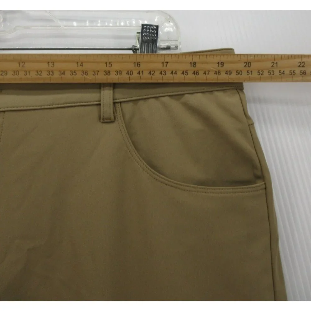 Fabletics Pants 40X26 Tan Performance Golf Commuter Travel Tech Logo